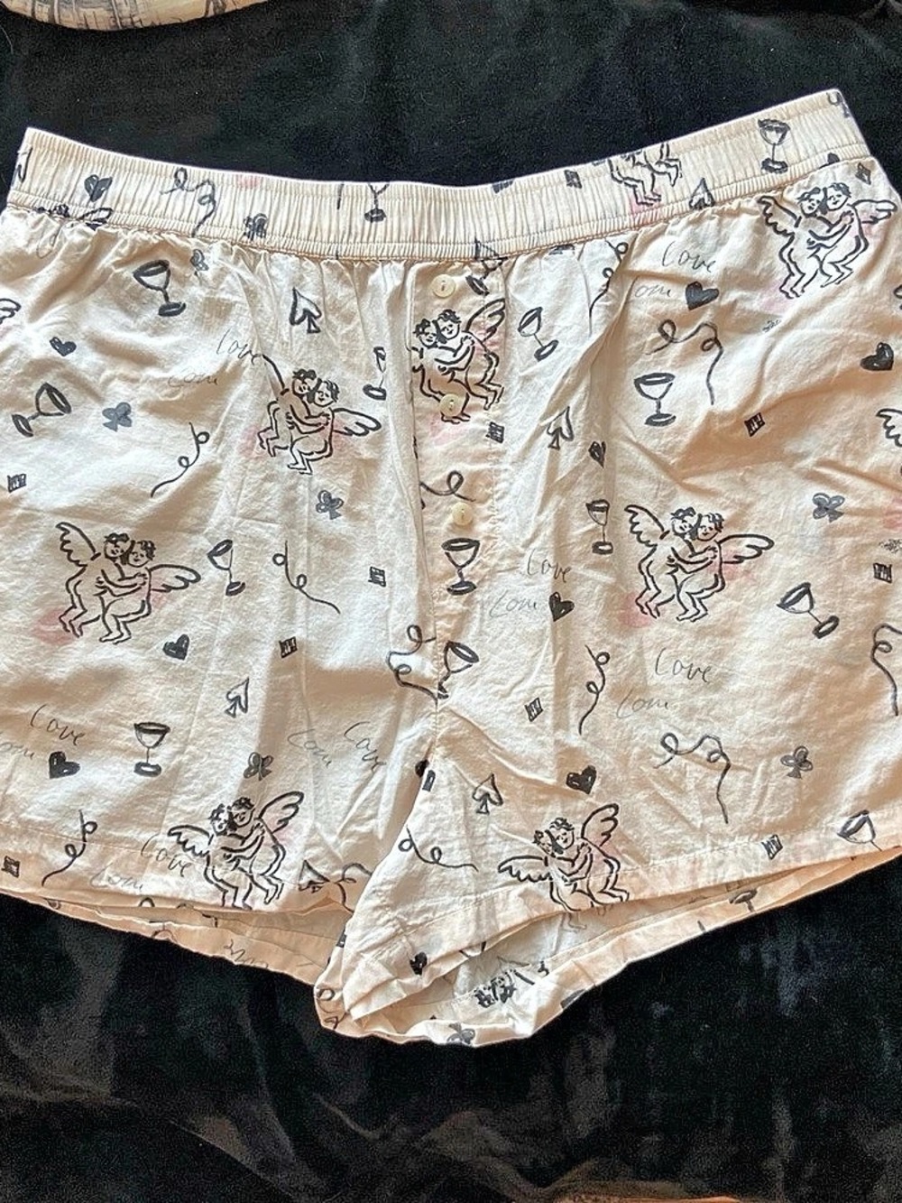 Anthropologie Pilcro Printed High-Waist Shorts in Pink & Cream